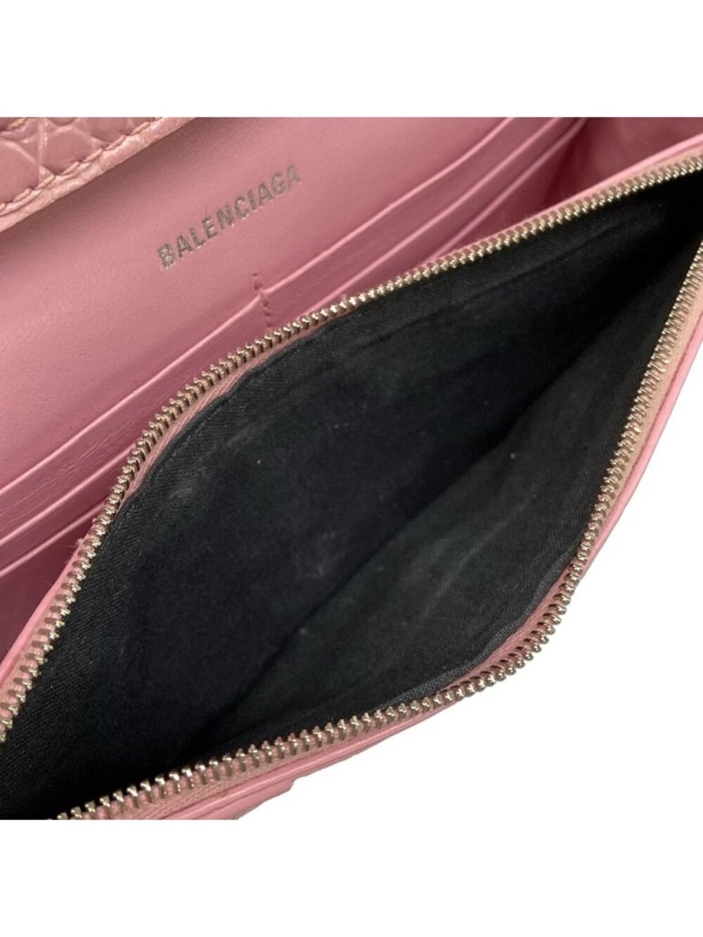Balenciaga Wallet Hourglass Pink Chain Embossed Leather - Picture 5 of 13